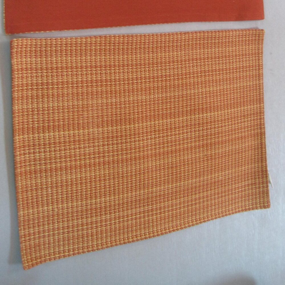 PIER 1 IMPORTS SET OF 4 MINI HARVEST CHECK COTTON WOVEN FABRIC LINED PLACE MATS